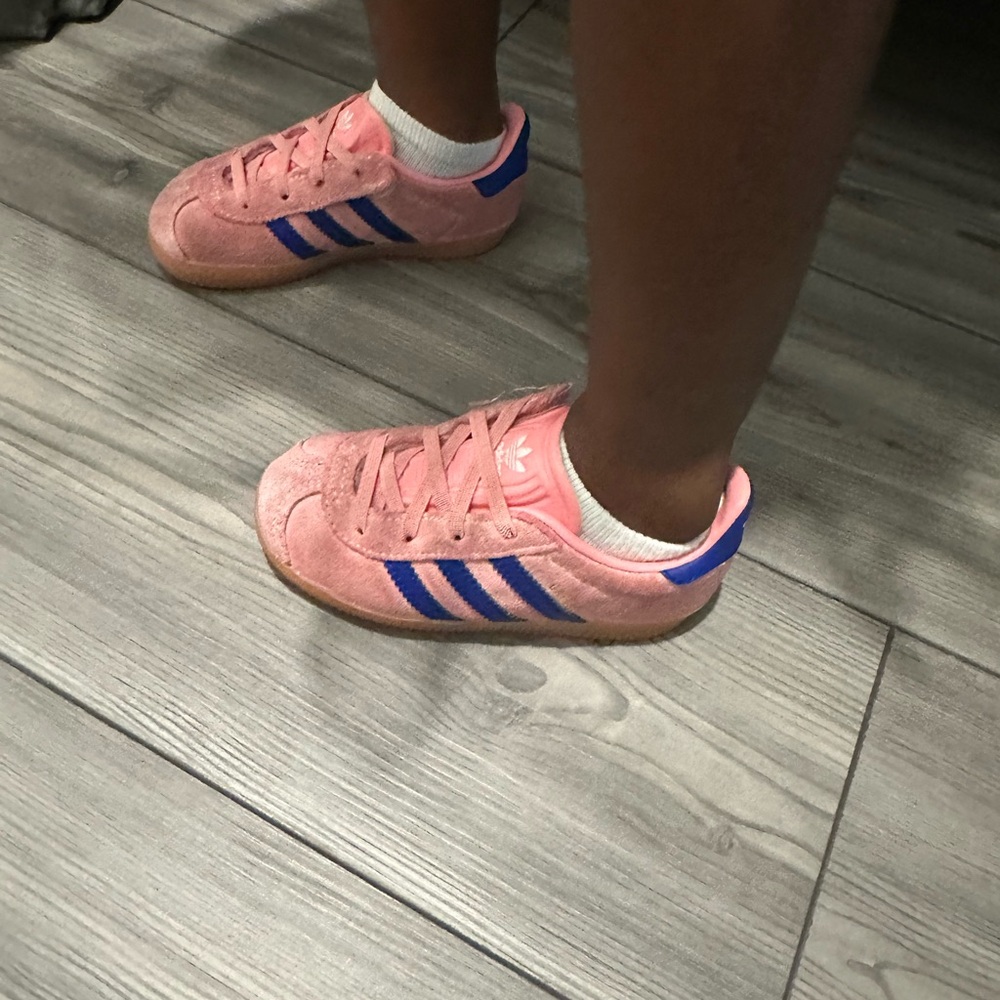 Adidas Gazelles Kids Pink and Blue Sneakers